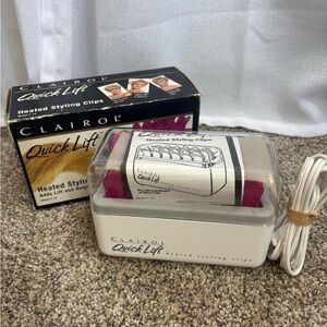Vintage Clairol Quick‎ Lift Heated Styling Clips 1993 Model L12 Travel with Box
